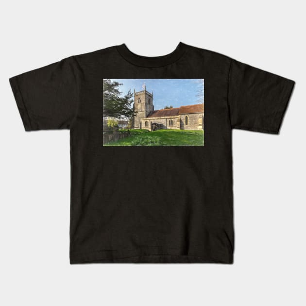 Blewbury Church in Oxfordshire Kids T-Shirt by IanWL